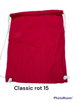 Baumwoll Turnbeutel  W110-15 classic rot mit heller Kordel