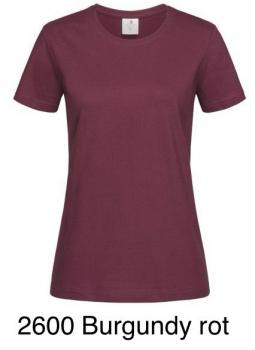 T Shirt Women Rundhals Ausschnitt 2600 burgundy rot