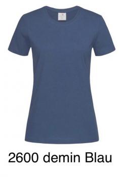 T Shirt Women Rundhals Ausschnitt 2600 demin blau