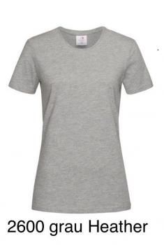 T Shirt Women Rundhals Ausschnitt 2600 grau heather