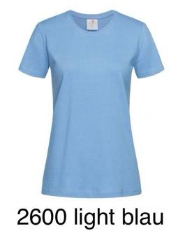 T Shirt Women Rundhals Ausschnitt 2600 light blau