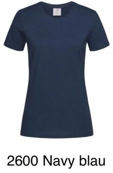 T Shirt Women Rundhals Ausschnitt 2600 navy blau