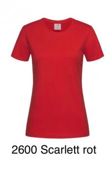 T Shirt Women Rundhals Ausschnitt 2600 scarlett rot