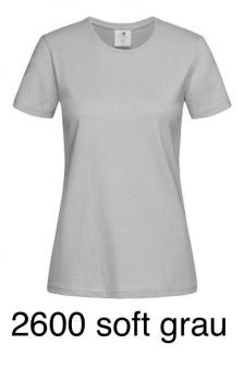 T Shirt Women Rundhals Ausschnitt 2600 soft grau