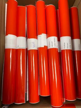 Vinylfolie glänzend  4019 orange rot 60cm x 1m Rolle