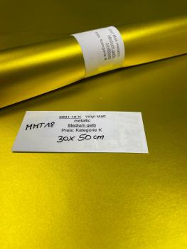 Vinylfolien matt metallic MMT 18 medium gelb 30x50cm Rolle