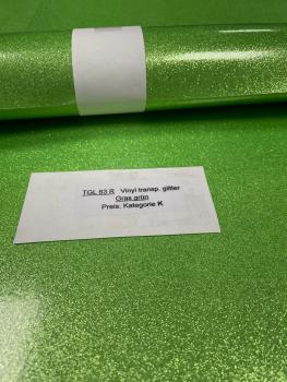 Vinylfolie Transparent Glitter TGL 63 gras grün Rolle 30x50cm