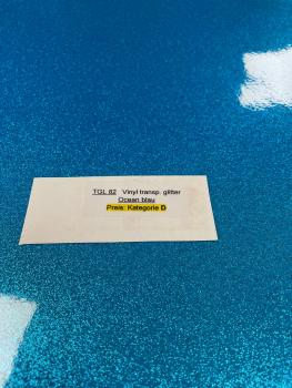 Vinylfolie Transparent Glitter TGL 82 ocean blau A4