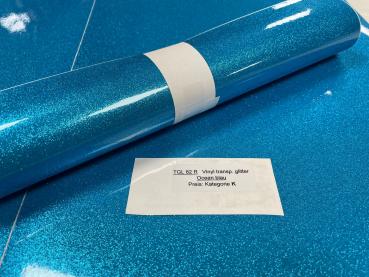 Vinylfolie Transparent Glitter TGL 82 ocean blau Rolle 30x50cm