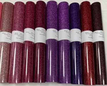 Flexfolie Glitter Set lila - rosa töne 9 Farben 30x50cm Rolle