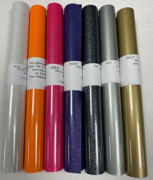 Flexfolie Glitter Set 7 Farben 30x50cm Rolle