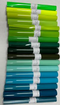 Flexfolien set grün-blau töne 17 Farben 30x50cm Rolle