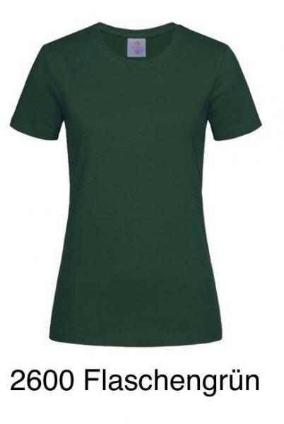 T Shirt Women Rundhals Ausschnitt  2600 flaschengrün