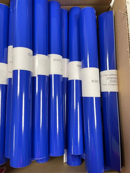 Vinylfolie glänzend  4034 ultramarin blau 30x60cm Rolle